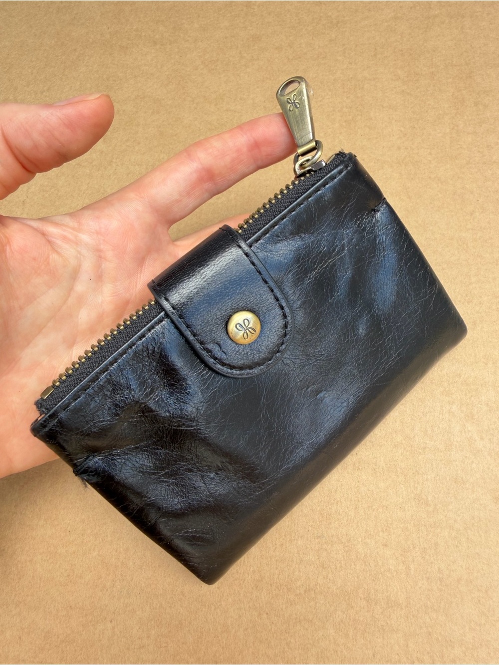 HOBO International Black Leather Bifold Wallet Excellent Condition